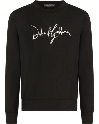 Dolce & Gabbana Rundhalspullover aus Wolle - Schwarz