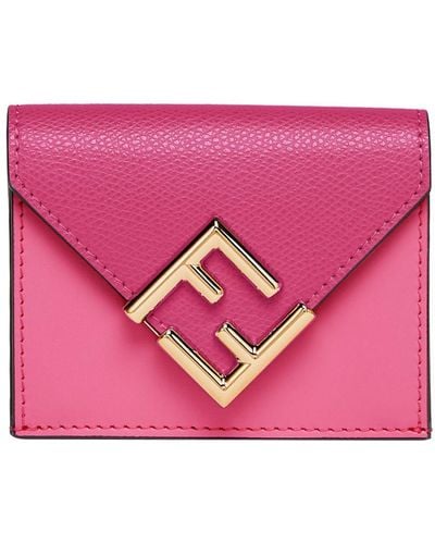 Fendi Ff Diamonds Wallet - Pink