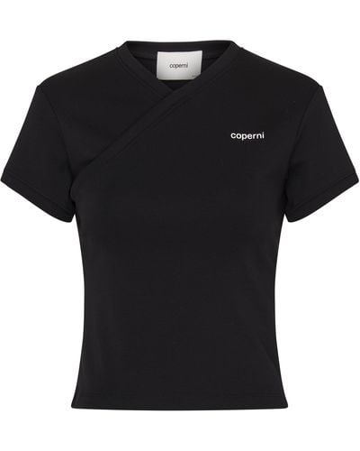Coperni T-Shirt mit V-Ausschnitt - Schwarz