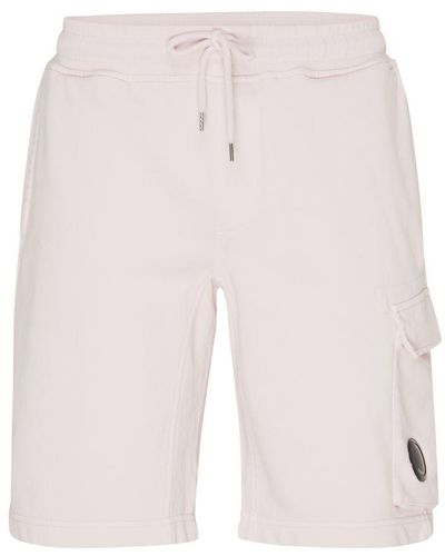 C.P. Company Diagonal Fleece Cargo Shorts - Pink