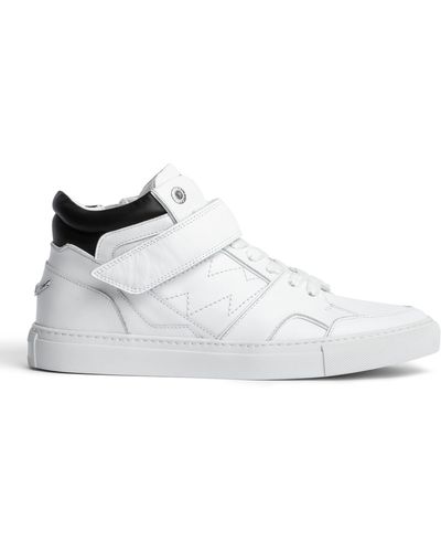 Zadig & Voltaire Sneakers Cuir ZV1747 Mid Flash - Blanc