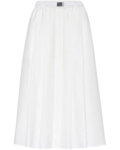 Brunello Cucinelli Poplin Skirt - White