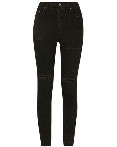 Dolce & Gabbana Audrey Jeans With Ripped Details - Black