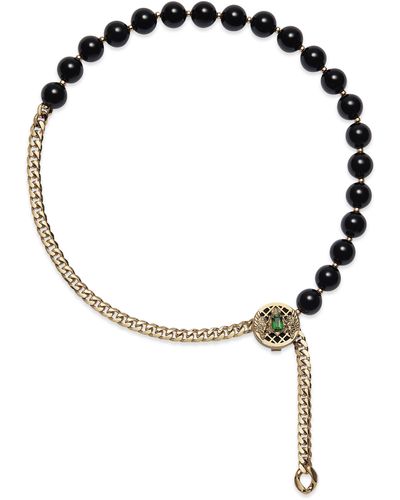 Balmain Collier Beads Emblem - Noir