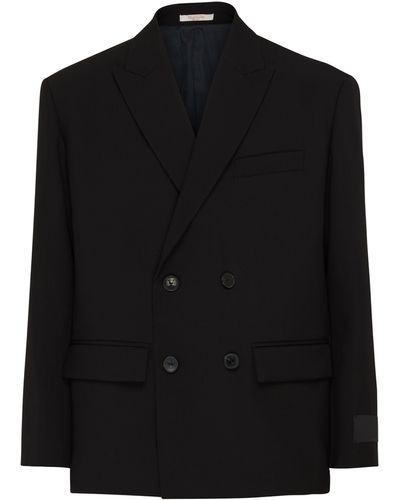 Valentino Garavani Veste de costume à double boutonnage - Noir