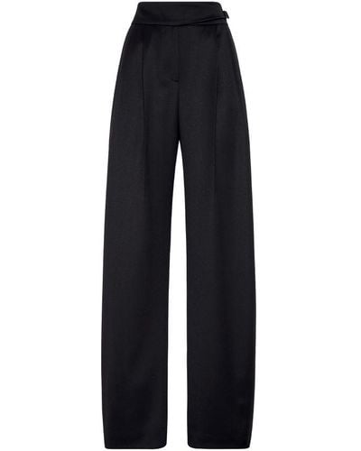 Brunello Cucinelli Loose Tailored Trousers With Monili - Black