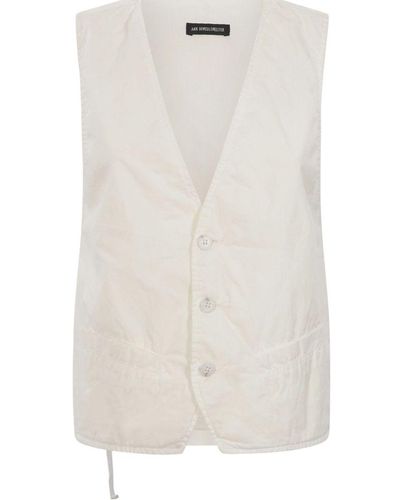 Ann Demeulemeester Lut Fitted Waistcoat - White