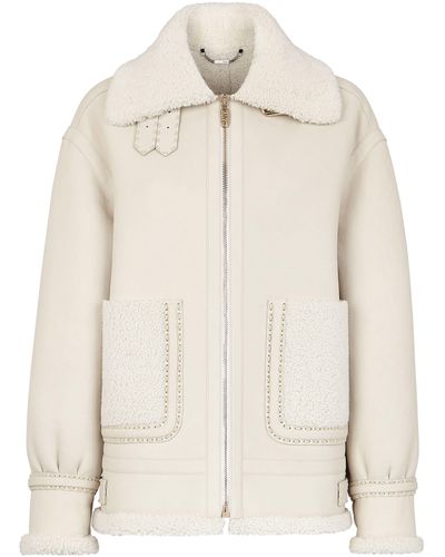 Fendi Jacke Aus Shearling - Natur