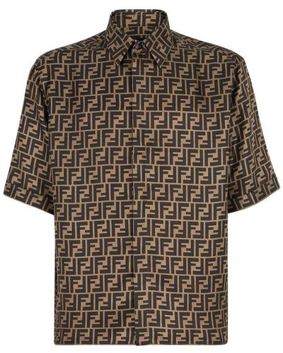 Fendi Short Sleeve Shirts - Brown