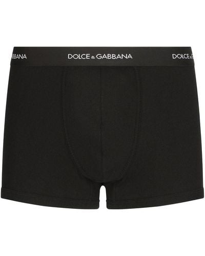 Dolce & Gabbana Fine-Rib Cotton Boxers - Black