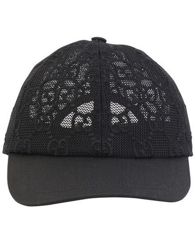 Gucci GG Embroidered Cotton Lace Baseball Cap - Black