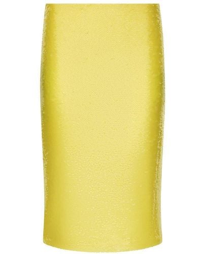 Dolce & Gabbana Sequined Pencil Skirt - Yellow