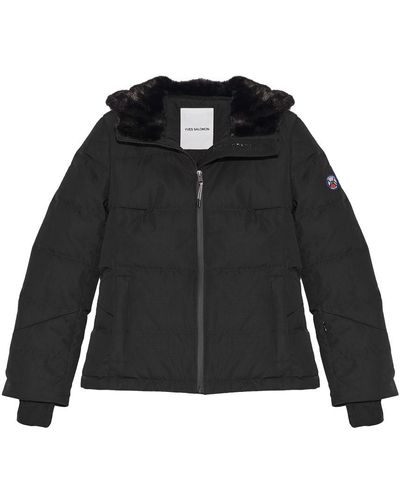 Yves Salomon Ski Jacket With Mink Fur Hood - Black