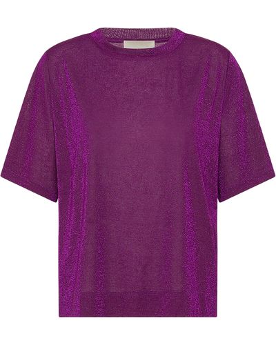 Momoní T-shirt en jersey et lurex Iora - Violet
