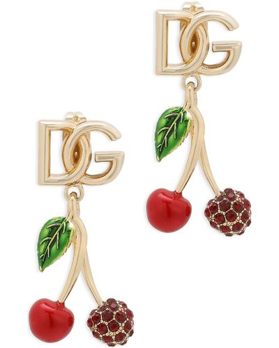 Dolce & Gabbana Boucles d'oreilles Cherry a logo - Blanc