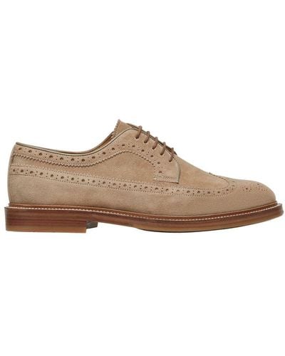 Brunello Cucinelli Longwing Brogue Derby Shoes - Brown