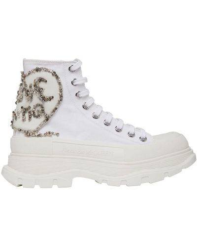 Alexander McQueen Tread Slick Ankle Boots - White