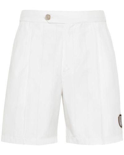 Brunello Cucinelli Bermuda Shorts With Tennis Badge - White