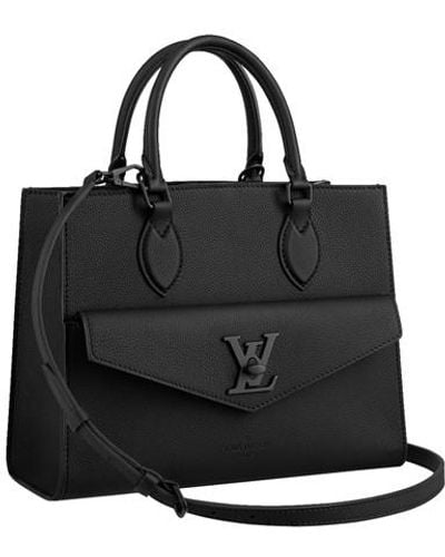 lv black leather bag