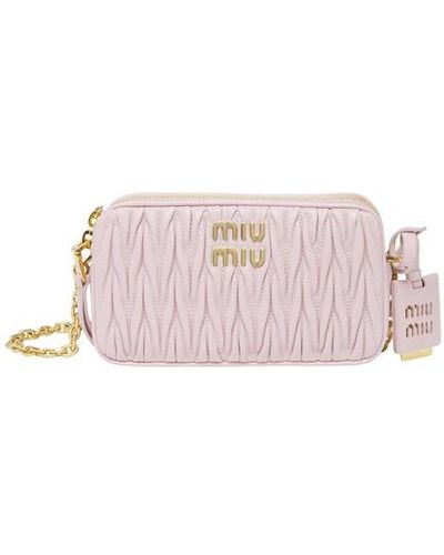 Miu Miu Mini Quilted Crossbody Bag - Pink