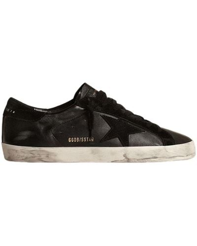 Golden Goose 20Mm Super Star Leather & Suede Trainers - Black