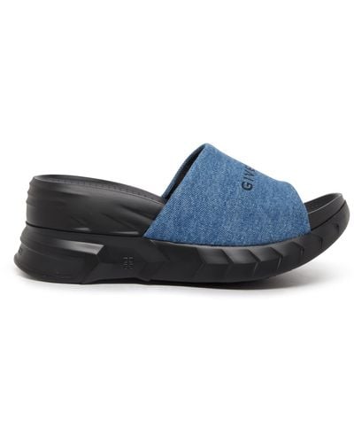 Givenchy Marshmallow Keil-Sandalen aus Gummi und Denim - Blau
