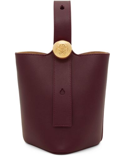 Loewe Mini-Bucket Bag Pebble - Rot