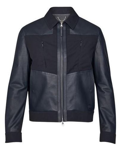 Louis Vuitton Mixed Leather Jacket - Blue
