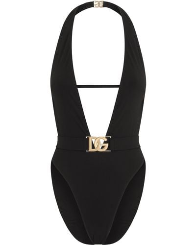 Dolce & Gabbana Badeanzug mit tiefem Ausschnitt - Schwarz