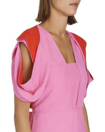 Bottega Veneta Midi Puff Sleeves Dress - Pink