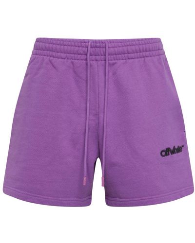 Off-White c/o Virgil Abloh Chunky Logo Summer Sweatshort - Purple