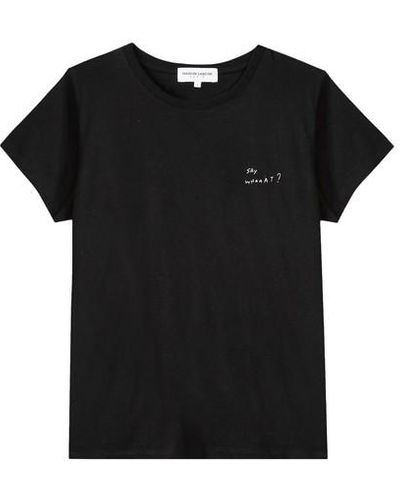 Maison Labiche "say Whaaat?" Saint-mich T-shirt - Black