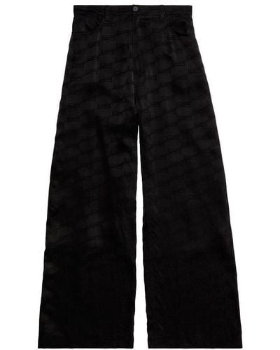 Balenciaga Bb Monogram Fluid Low-rise Pants - Black