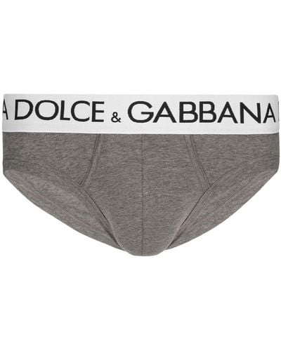 Dolce & Gabbana Mid-rise Stretch Cotton Jersey - Grey