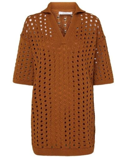 Max Mara Urna Knitted Mini Dress - Brown
