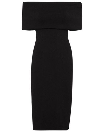 Bottega Veneta Textured Nylon Off-The-Shoulder Dress - Black