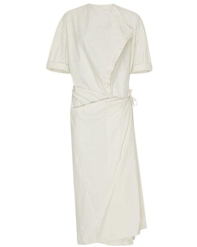 Lemaire Short Sleeve Wrap Dress - White