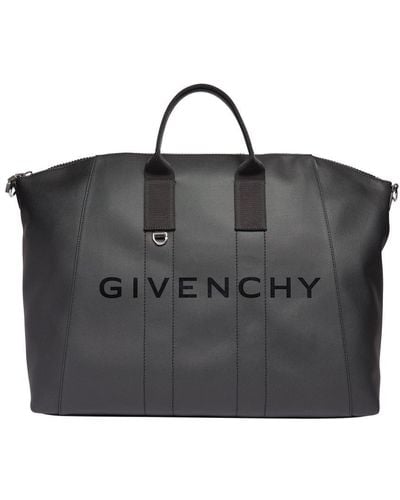 Givenchy Medium Antigona Sport Bag In Coated Canvas - Black