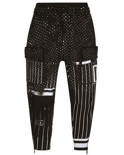 Dolce & Gabbana Printed Technical Jersey Cargo Pants - Black