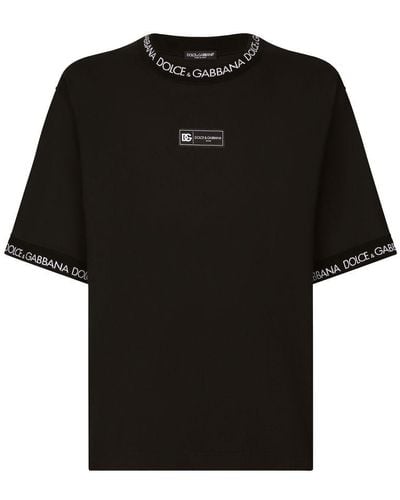 Dolce & Gabbana Short-sleeved Cotton T-shirt - Black