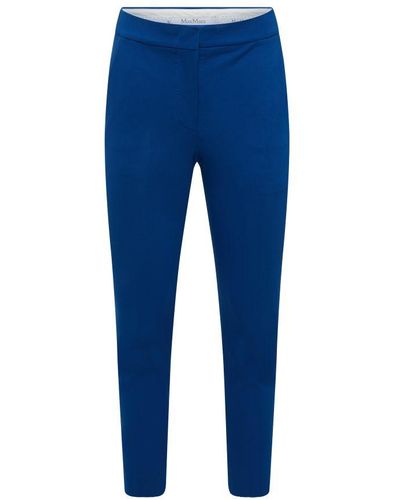 Max Mara Pegno Viscose Jersey Pants - Blue
