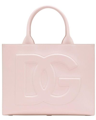 Dolce & Gabbana Small Calfskin Dg Daily Shopper - Pink