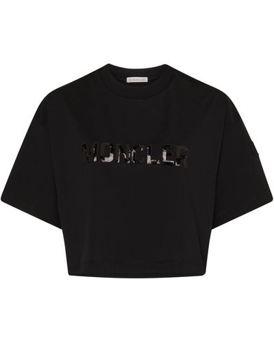 Moncler Short-Sleeve T-Shirt With Logo - Black