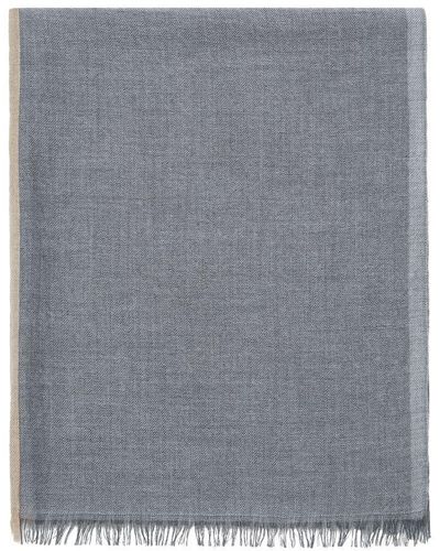 Brunello Cucinelli Cashmere And Silk Colorblock Scarf - Grey