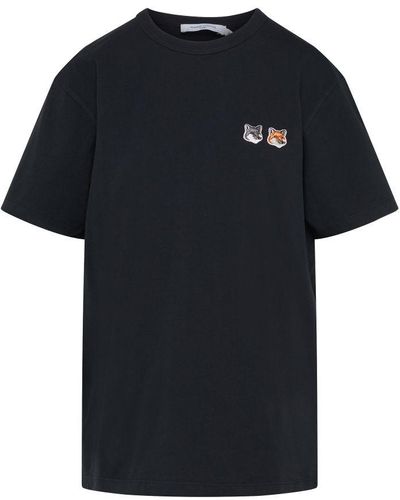 Maison Kitsuné Double Fox Head Patch T-Shirt - Black
