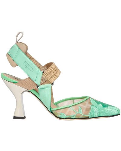 Fendi Colibrì Slingbacks - Green