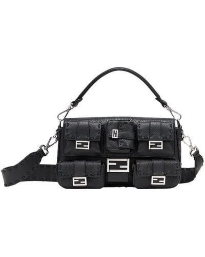 Fendi Multipocket Baguette Bag - Black