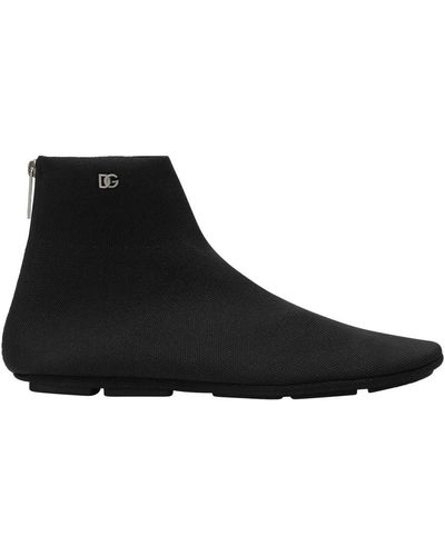 Dolce & Gabbana Logo Sock Boots - Black