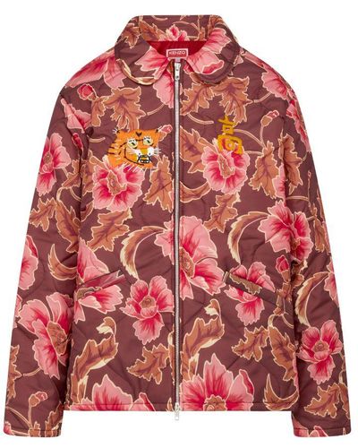 KENZO Printed Quilted Jacket - Red