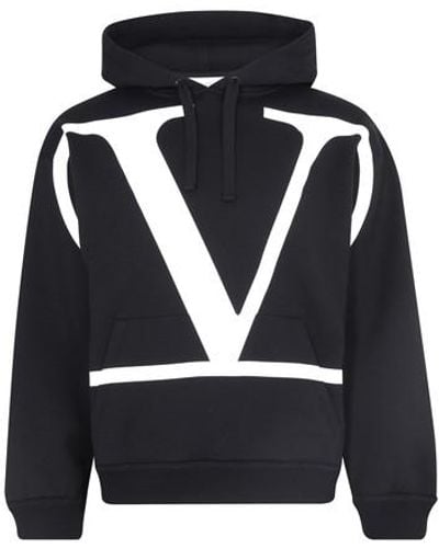 Valentino V Logo Hoodie - Black